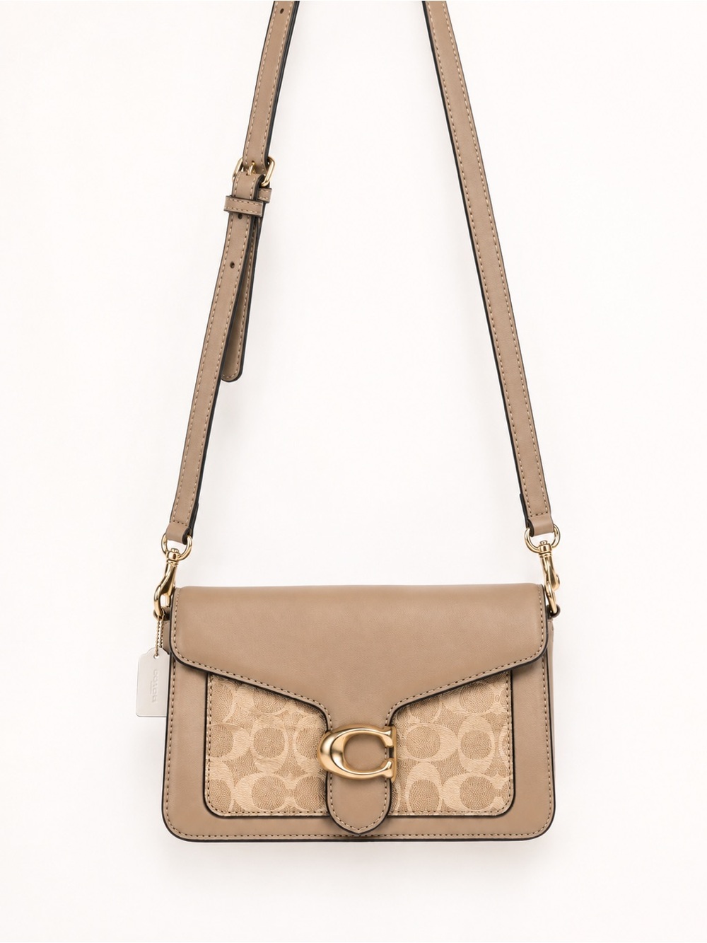 Coach Tan Signature Canvas & Leather Crossbody Bag